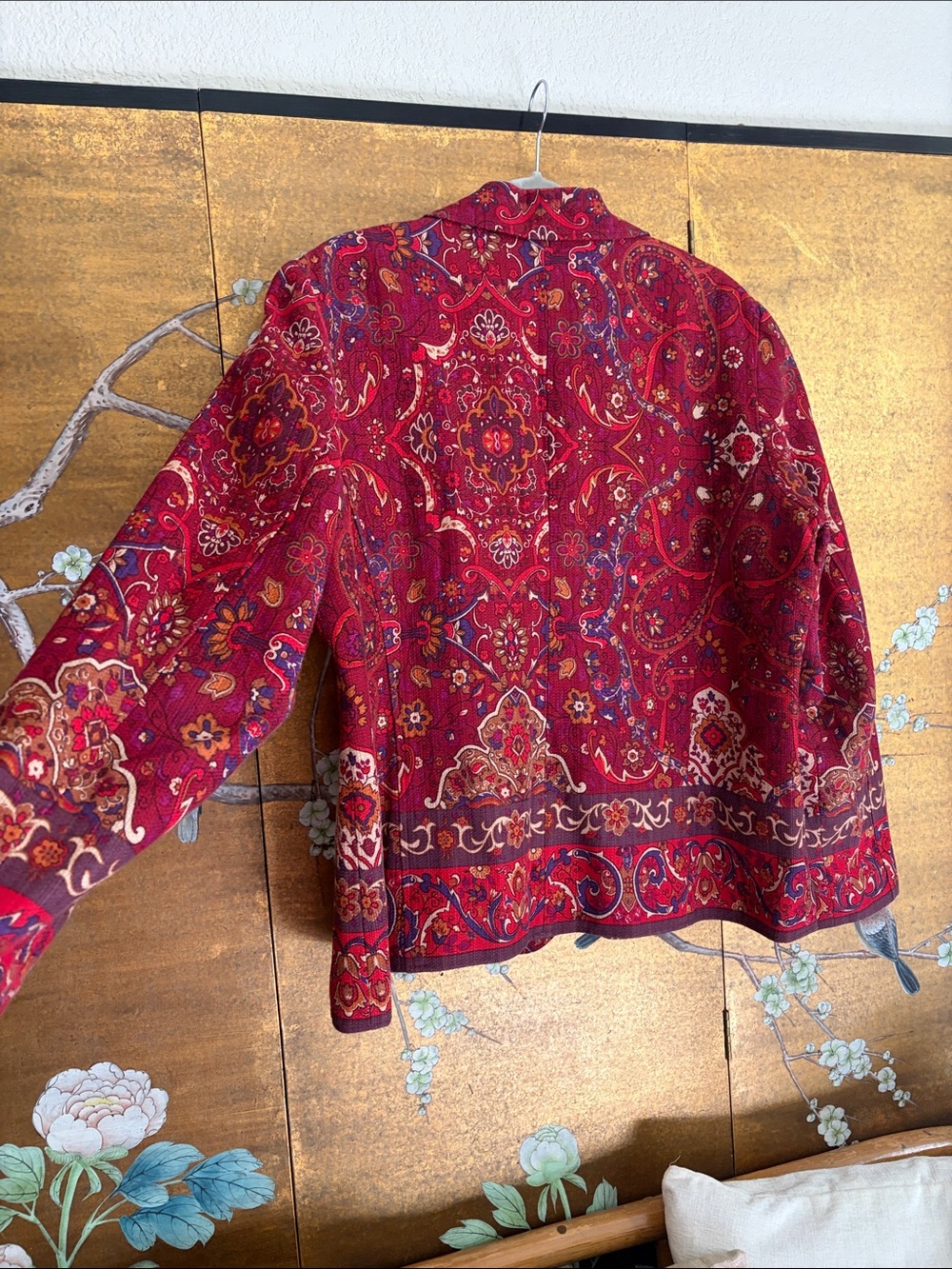 Coldwater creek lightweight cotton jacket, lined. Old money, jewel tones - Picture 6 of 11